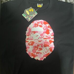 Bape Black and Pink Short Sleeve Tee